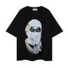 High Street Trend Masked Portrait T-shirt, dark art printing, the same loose casual short sleeves for men and women