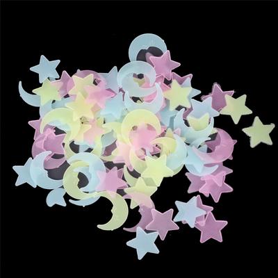 100 Stars Moon Storage Fluorescent Luminous Stickers Bedroom Decoration Kids Toy