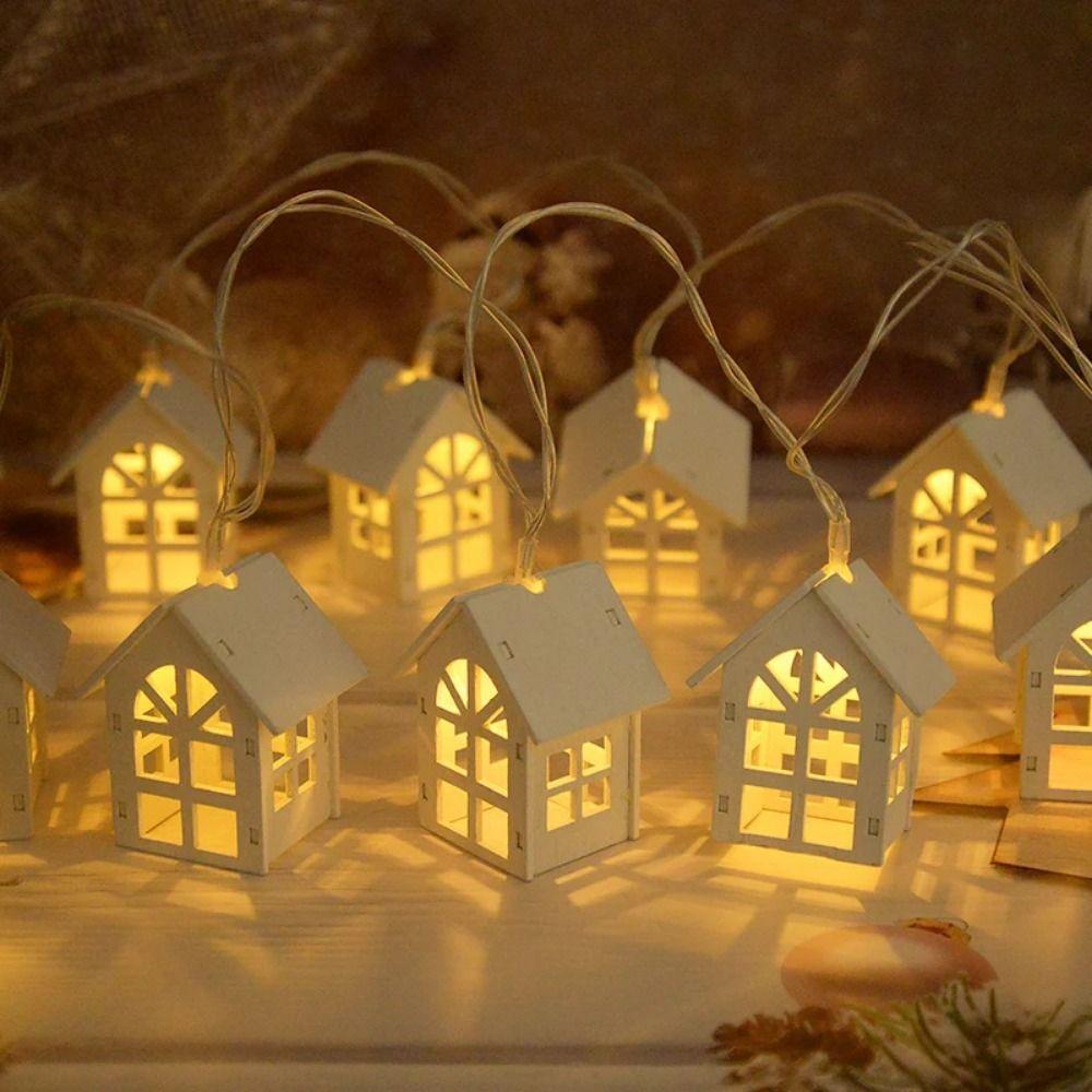 10 LED Lights Christmas LED String Lamp Waterproof Wood House LED String Garden Party