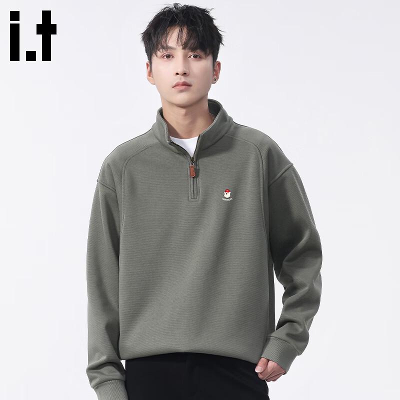 :CHOCOOLATEit Men's Retro Loose Fit Half-Button Pullover Sweatshirt