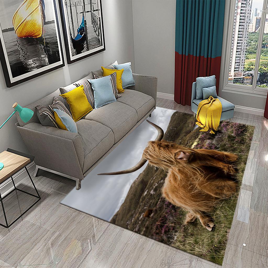 Yoga Mat Bedroom Living Room Decorative Door Mat Cute Cow Rug Farm Animal Rectangular Rug