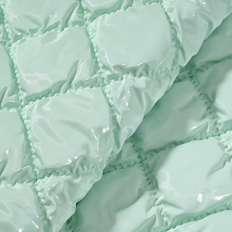 Ultrasonic Quilted Wireless Fabric Plaid Down Jacket PU Handbag Leather Fabric