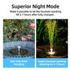 Pompa per Fontana Solare da 6,3 pollici, Pompa Acqua Fontana per Vasca Uccelli Solare da 3W Batteria Integrata 1500mAh, Fontana Solare LED con 6 Ugelli IPX8