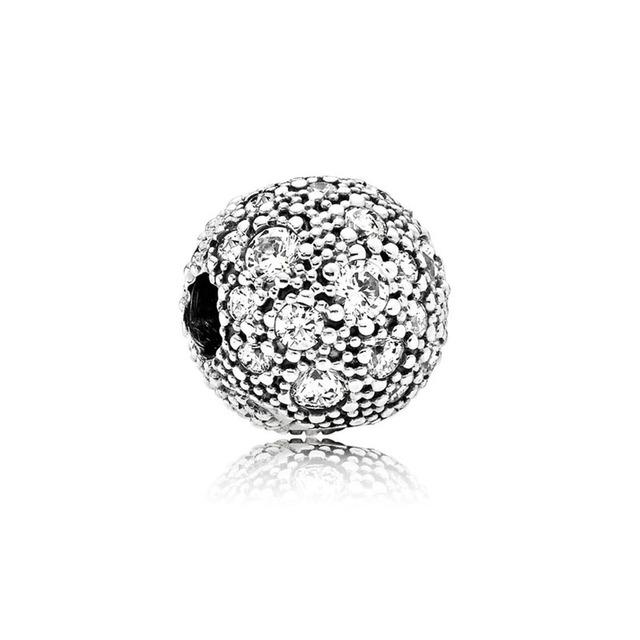 Sparkling Pavé Lines Beaded Clip Charm Charms Fit Originalbracelet Trinket Copper Charm Bead For Women Jewelry Trinket