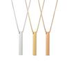 Men's Trendy Titanium Steel Rectangular Pendant Necklace - Unisex Hip Hop Couple Gift