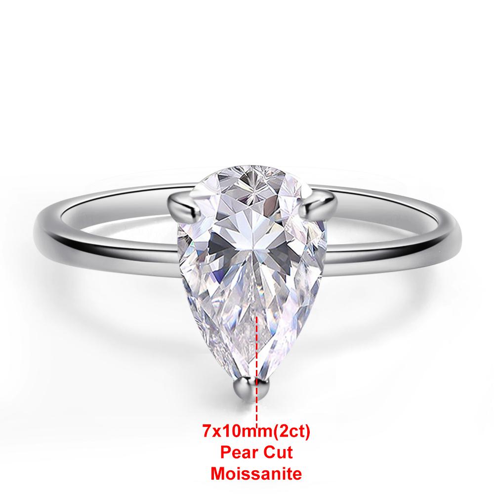 2Carat Oval Cut Moissanite Engagement Rings For Women   CopperWaterdrop Diamond Ring Wedding Bands Fine Jewelry Gift