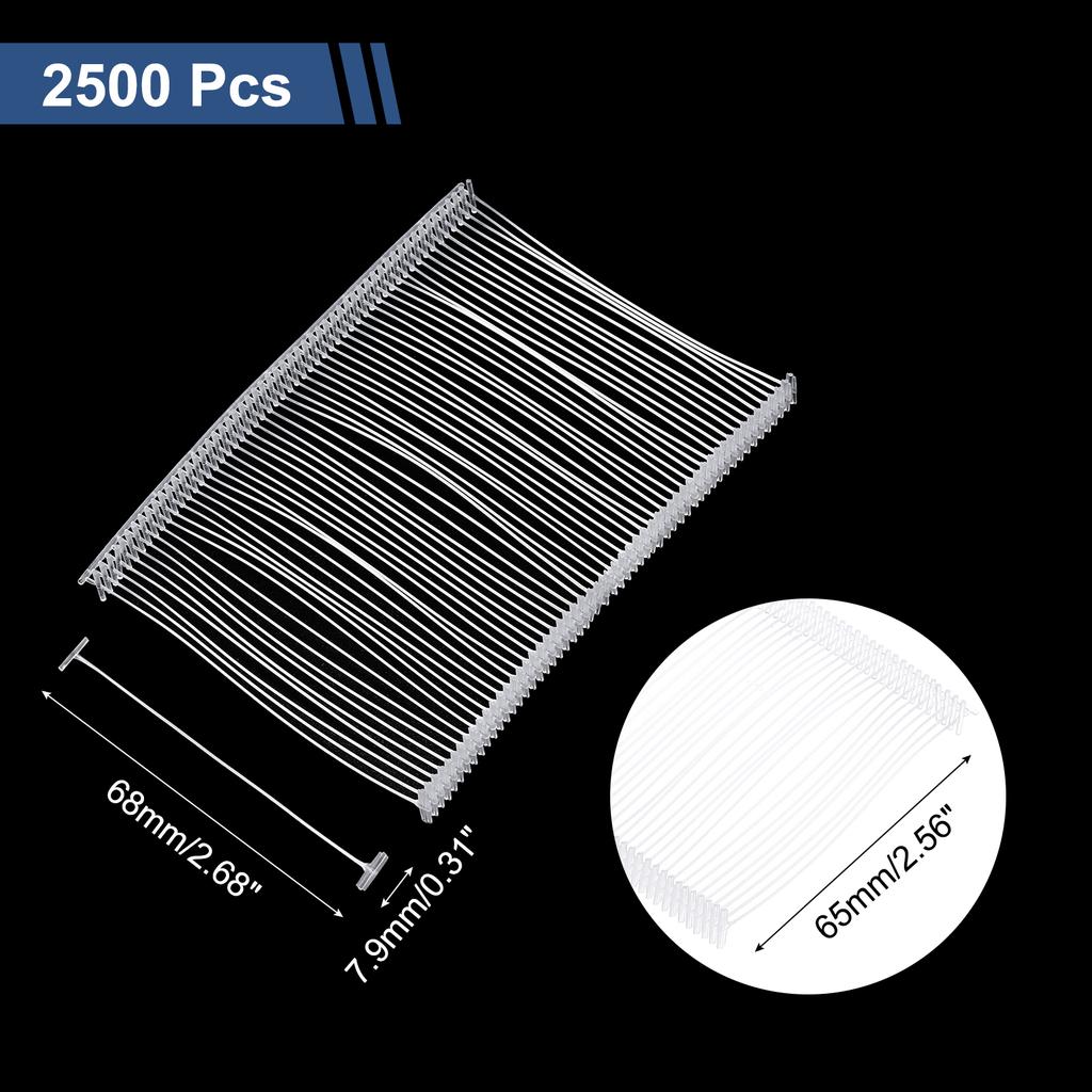 2500 Pack Clear Standard Tagging Fasteners,Plastic Regular,Standard Label Gun Price Tagging Barbs for Garment Price Tag Label