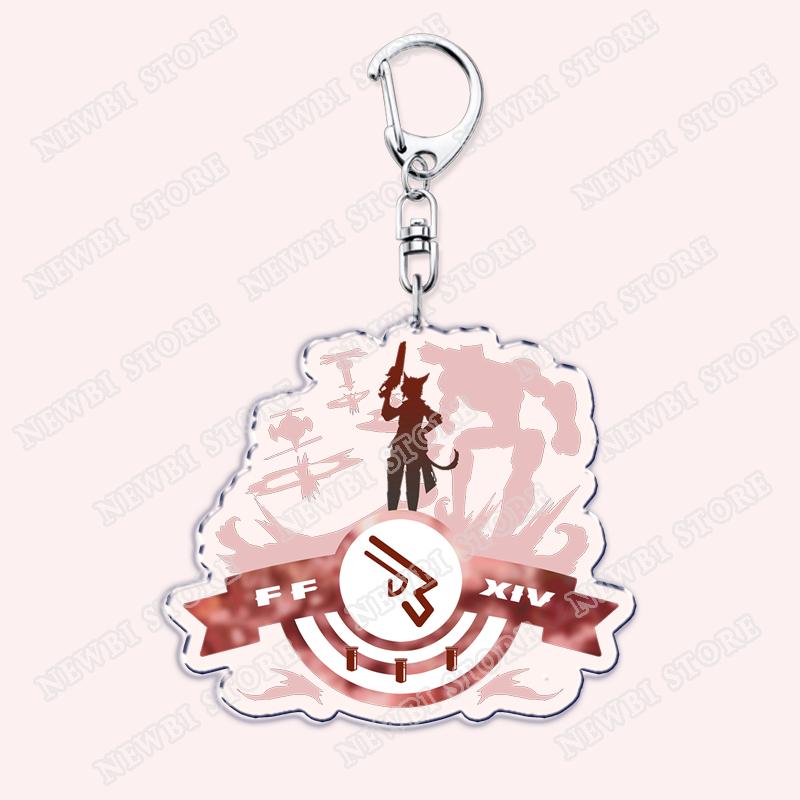 Hot Game Keychains for Accessories Bag FFXIV Samurai Red Black Mage Summoner Gunbreaker Dancer Keyrings Machinist Fans Gifts
