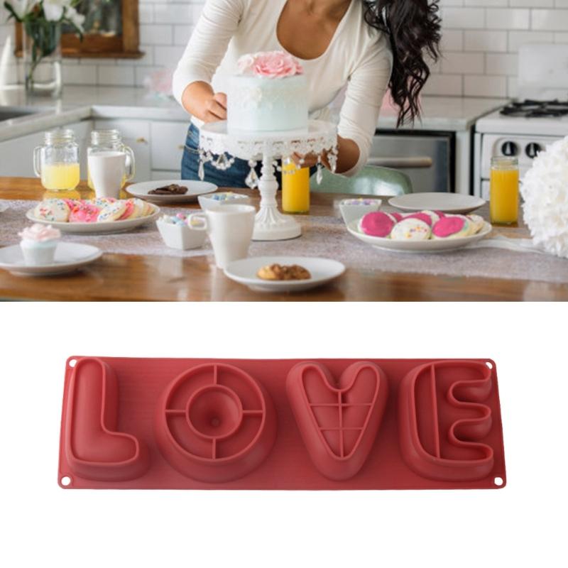 Functional Love Letter Silicone Molds Portable Silicone Valentines Day Cake Molds For Baking And Dessert Enthusiasts