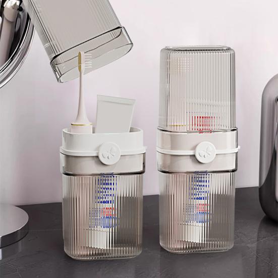 Mouthwash Cup Travel Portable Toothbrush Toothpaste Holder with Leak-Proof Sealing Cover All-in-one Travel Dental Kit