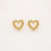 Romantic 925 Silver Heart Stud Earrings, Gold Plated, High-End Fashion, Simple INS Style Jewelry for Women
