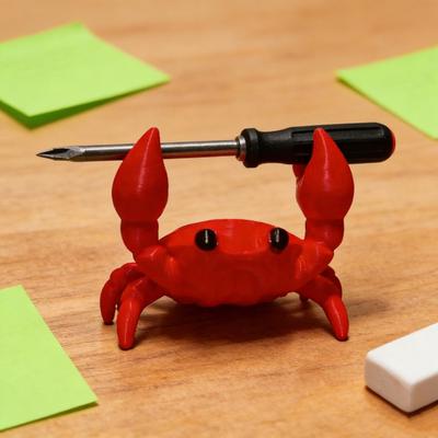 Porte-stylo Crabe Mignon Organiseur de Bureau 3D pour Stylos Crayons Lunettes Cadeau Décoratif pour Enfants Adultes Fournitures Scolaires de Bureau