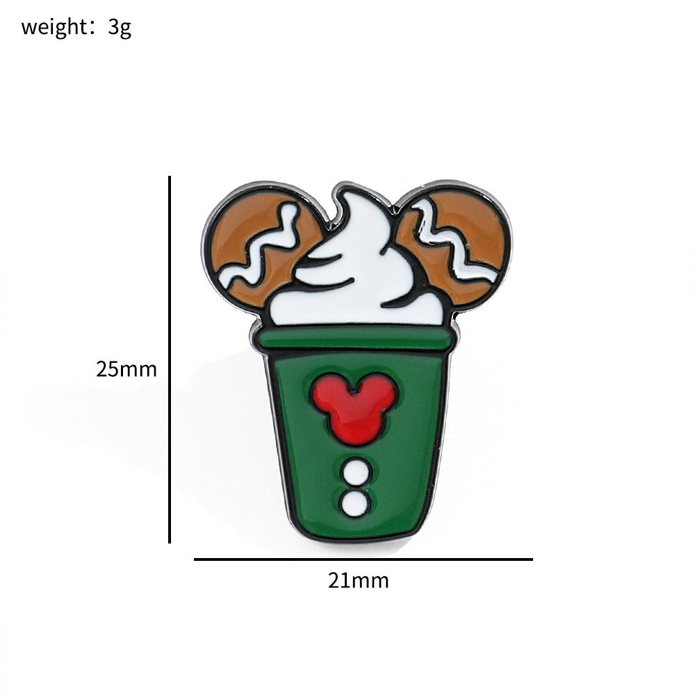 Cute cartoon personality creative Christmas Mickey head brooch candy cake modeling Christmas tree Mickey Mouse badge