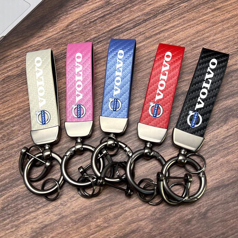 Fantastic Skin Feel Leather Metal Keychain Accessories For Volvo XC90 V90 V60 XC60 V40 S80 S60 S90 C40 XC40 V70 XC70 C30 C70