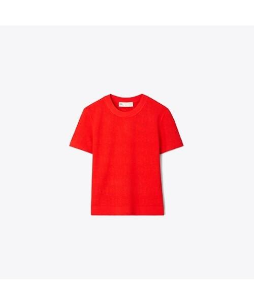 Tolibeochi T-Shirt Monogram Jacquard Sweater - Blazing Red