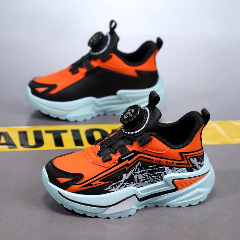2025 Boys' Waterproof Leather Running Shoes - Non-slip, Trendy Autumn/Winter Style for Kids
