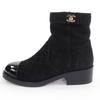 Great CHANEL short boots COCO Mark Turnlock Matelasse Suede Leather 37 G36763 Used