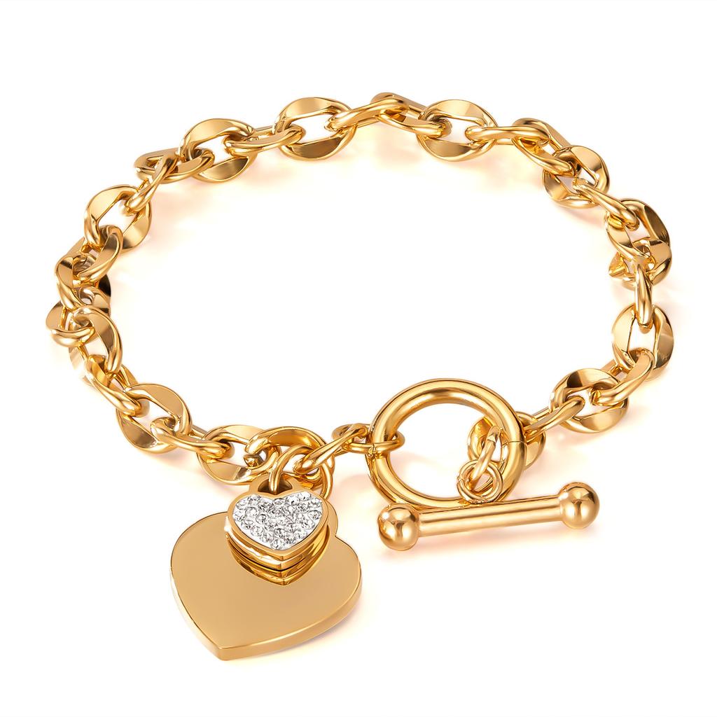 Fashion love heart bracelet jewelry personalized titanium steel bracelet for women