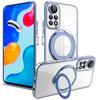 Plating TPU Lens Protect Case For Xiaomi Redmi Note 11 4G 11S Note11 Pro Magsafe Magnetic Ring Wireless Charging Clear Cover