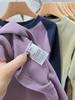 Unisex Outdoor Lightweight Color-Block Patchwork Round Neck Long Sleeve Fleece Base Layer T-Shirt
