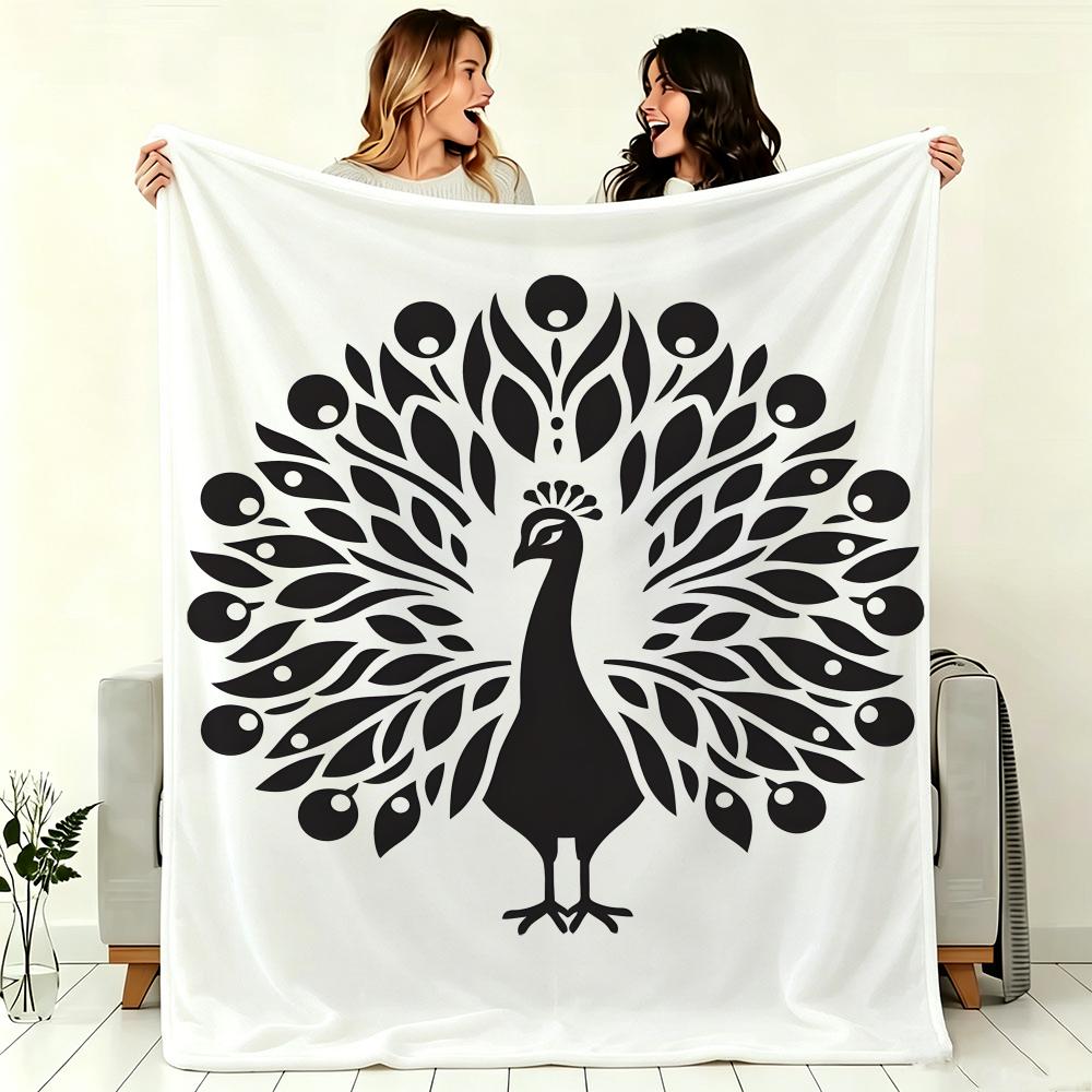 Artistic Pattern P-Peacock Throw Soft Warm Throw Blanket for Bedroom Living Room Bed Travel Camping Picnic Gift