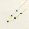 Collana a Quattro Foglioline e Cinque Fiori Double-sided in Acciaio al Titanio - Choker di Lusso Premium da Donna