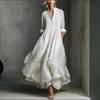 Robe Longue Élégante à Volants pour Femme Printemps/Été 2026