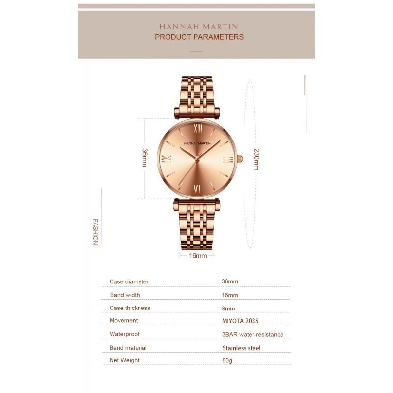 Japanisches Miyota Uhrwerk Solides Edelstahlarmband Uhr Silber Roségold Sternenhimmel Damenuhr