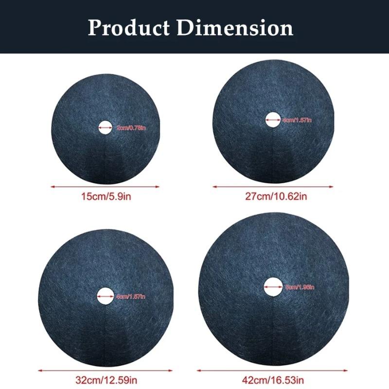 Barieră nețesută pentru mulci pentru copac, covoraș de protecție, acoperire pentru plante, anti-iarbă, țesătură de grădinărit pentru controlul buruienilor, 15 cm-82 cm