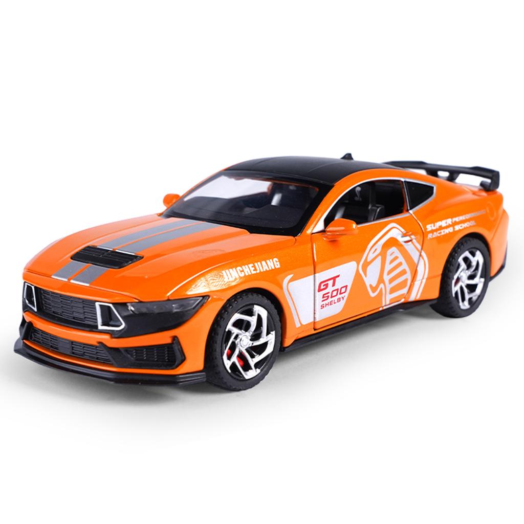 1/32 Mustang GT500 Alloy Die-cast Car Model Return Force Forward Simulation Sound and Light Children's Toy Car Boy Gift