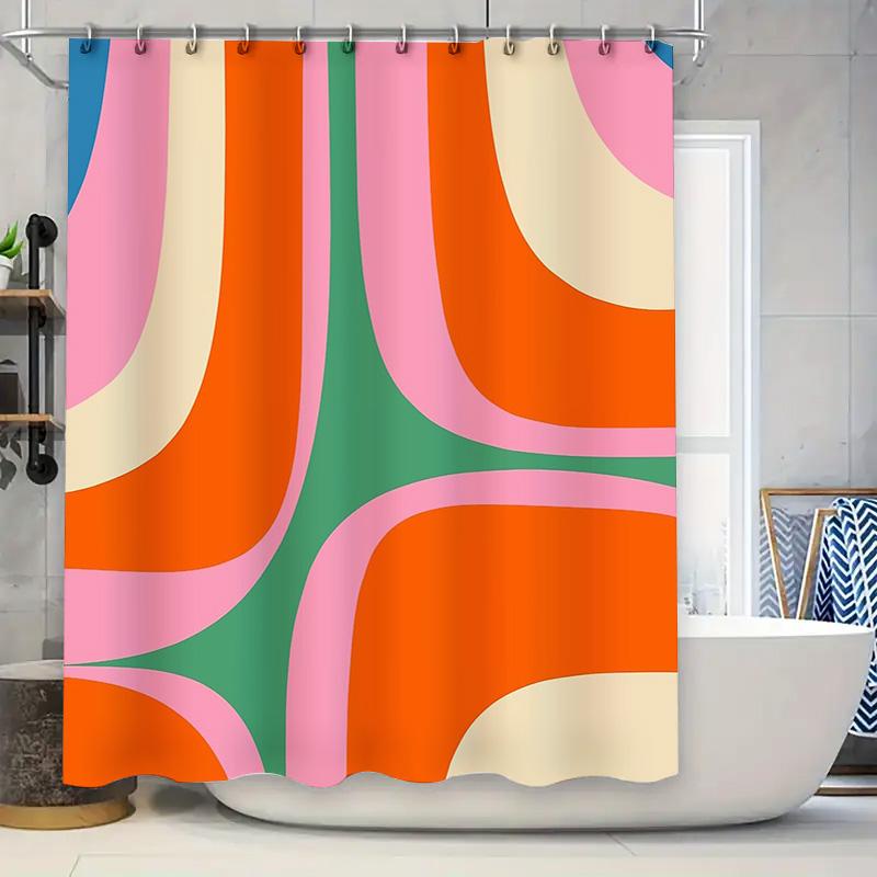 Shower Curtain Set Waterproof Abstract Art Nature Landscape Bathroom Decor Fabric Backdrop Vintage Farmhouse Modern Home