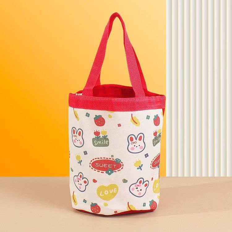 Cute Graffiti Bucket Bag for Women, Ins Style Cartoon Print Round Cylinder Handbag, Korean Fashion Shoulder Tote for Lunch and Daily Use