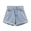Women's Korean Style High Waist Denim Shorts - Summer Loose Fit, Rolled Hem, Plus Size, Casual Slimming Hotpants