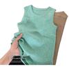 Women's Mint Green Knit Racerback Tank Top - Korean Style, Slim Fit, Summer Outerwear