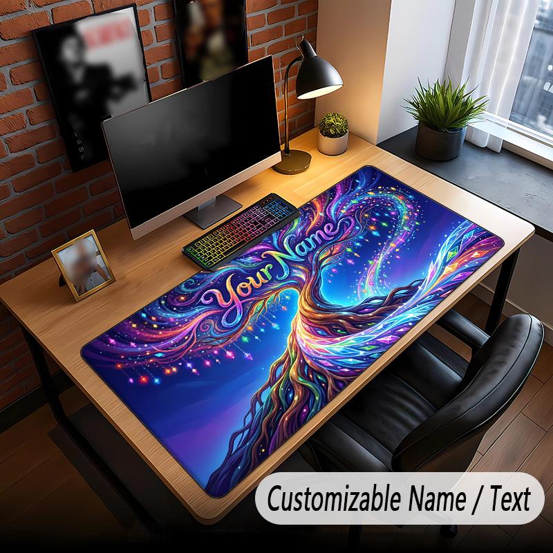 Tree of Life Theme Custom Mouse Pad Personalized With Name Text Customized Desk Mat For Office Home Decor