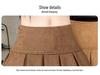 Women's High Waist Suede Pleated A-line Skort - Autumn/Winter Casual Slimming Leather-Look Anti-Exposure Design