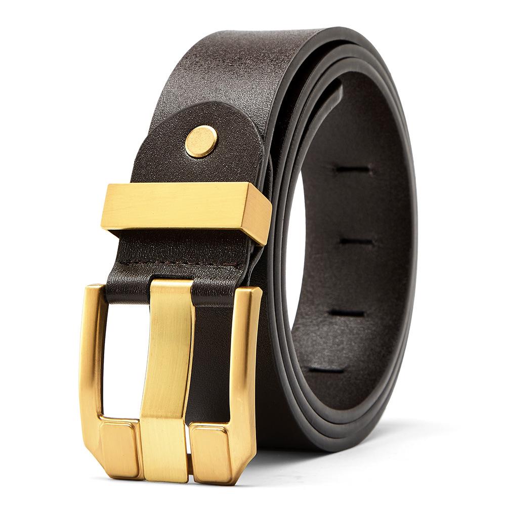 Men s Genuine Leather Pin Buckle Belt, Retro Style Versatile Jean Accessory 120cm