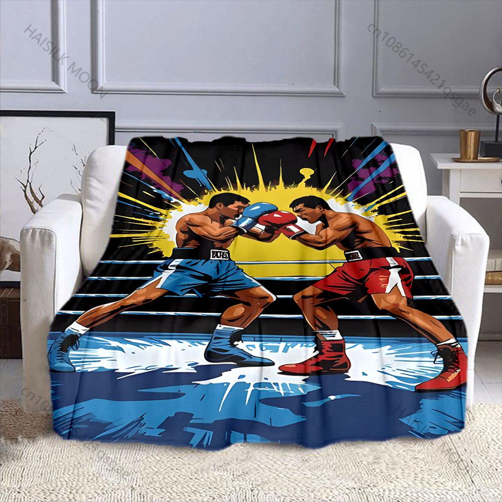 

1PC Boxers clash ring burst Print Adult Children Warm Blankets Home Travel Car Soft Comfortable Suitable for all seasons 75x90cm