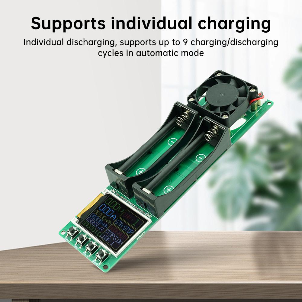 18650 Lithium Battery Capacity Internal Resistance Tester 2-Channel Digital 18650 Battery Detector Type-C Electronic Load Tester