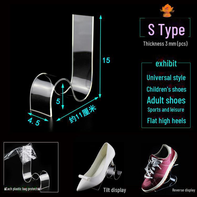 Transparent Acrylic Shoe Display Rack for Adult & Children's Shoes