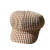 New British retro plaid Hong Kong style octagonal hat children's spring versatile face painter hat fashion cap