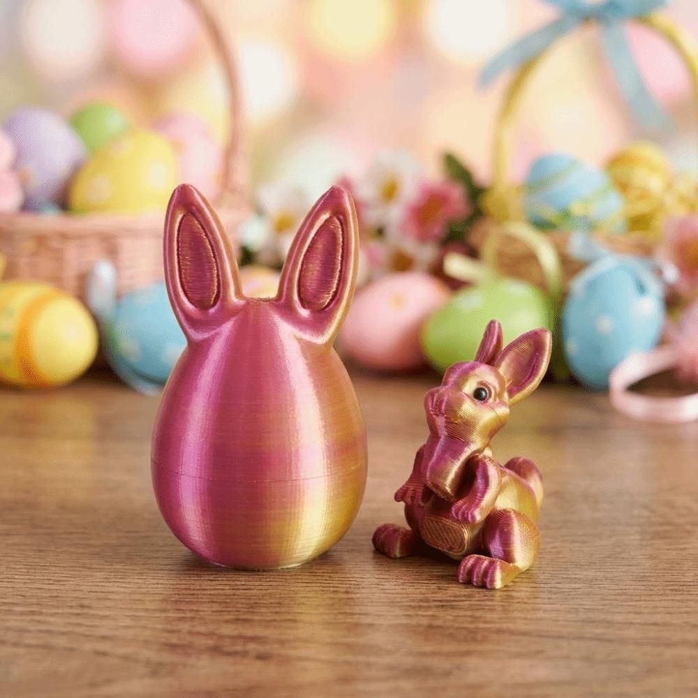 Creative 3D Printed Rabbit Egg Cute PLA Mini Bunny Surprise Egg Lifelike Joint Movable Easter Decoration Easter Decoration