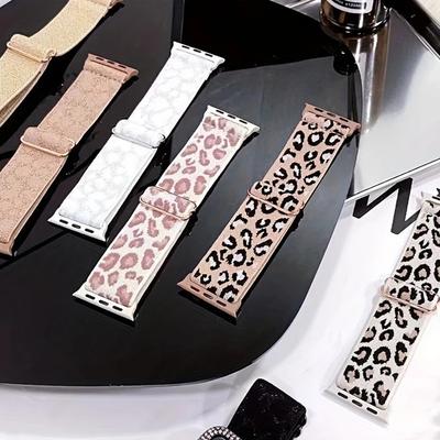 Dehnbares Nylon-Uhrenarmband, kompatibel mit iWatch, verstellbares Leopardenarmband für Apple Watch Series 10 9 8 7 SE3 49 mm 46 mm 45 mm 44 mm 42 mm 40 mm 41 mm