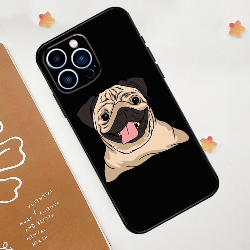 

Чехол с изображением английского бульдога и мопса для iPhone 11 12 13 14 15 16 Pro Max 15 16 Plus 13 12 Mini X XS XR iPhone 16 Pro
