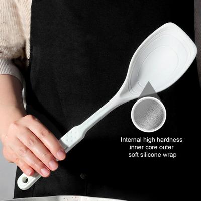 2 pezzi/set grande cucchiaio da cucina in silicone spatola kit antiaderente set di cucchiai solidi con foro sospeso design resistente al calore cucchiaio utensili da cucina