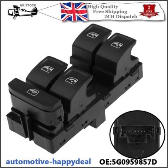 For VW Golf MK7 2014-2018 Window Main Control Switch 5G0959857D 5G0959857B UK