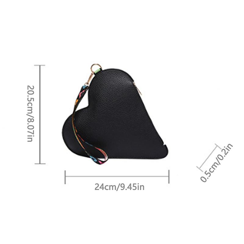 Heart Shape Pu Bag Wild Student Women Handbags Shoulder Bag Female Japanese Harajuku Diagonal Crossbody Bags For Girl Pouch