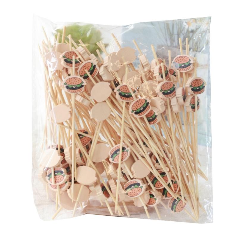 Pack Of 100 User Friendly Bamboos Skewers Camping Utensils For Cocktails Fruit Decorations Wedding Parties Supplies