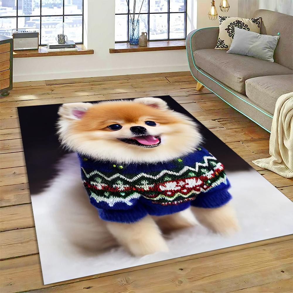 Cute Dog Cartoon Samoye,Chihuahua,Koki Pomeranian Husky Carpet Rug for Home Living Room Bedroom Sofa Doormat Decor,kid Non-slip