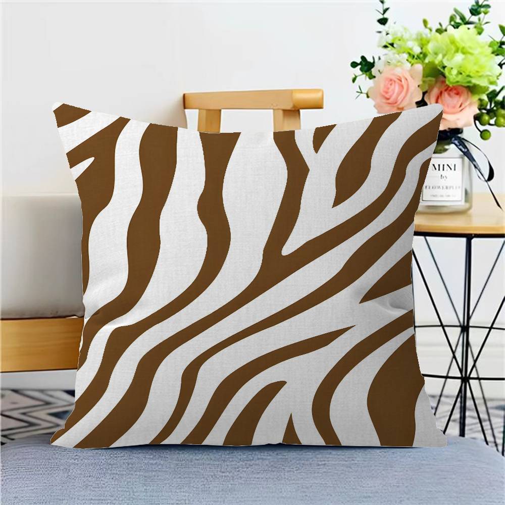 Black White Color Print Zebra Pillow Gift Home Office Decoration Bedroom Sofa Car Cushion Cover Case 45x45